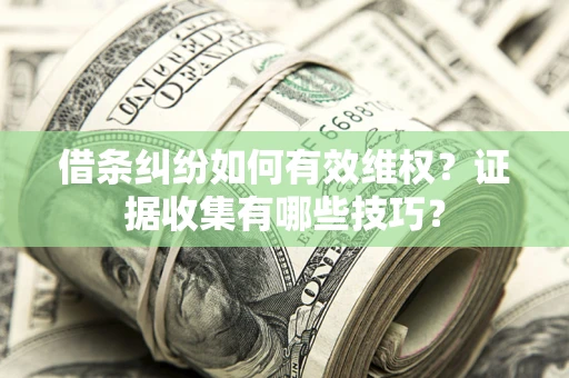北京借条纠纷如何有效维权？证据收集有哪些技巧？